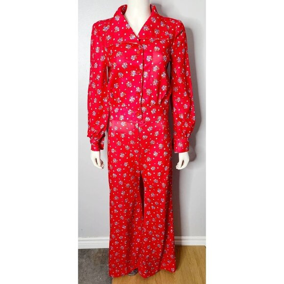 Vintage Jacket & Pants, 60s Matching Set, 70s Floral Pants and Jacket, - Picture 2 of 10